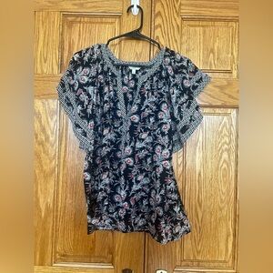 Joie - Black Floral Blouse